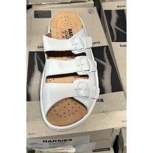 Vintage Hartjes Women's Slip-on White Calf-Leather Sandals‎ 60322